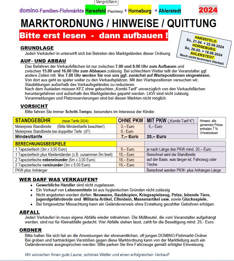 FamilienFlohmärkte 2025 in Horneburg, Harsefeld, Ahlerstedt